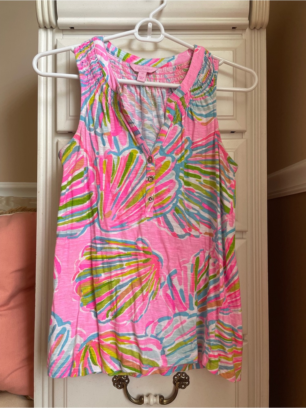 Lilly Pulitzer Multicolor Pink Stripe Knit Shell-Print Top